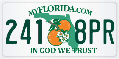 FL license plate 2418PR