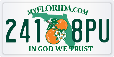 FL license plate 2418PU