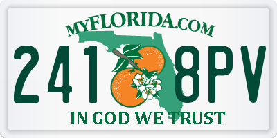 FL license plate 2418PV