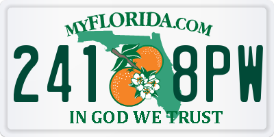 FL license plate 2418PW