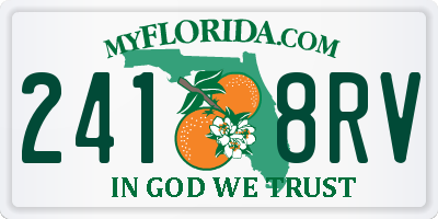 FL license plate 2418RV