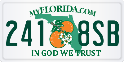 FL license plate 2418SB