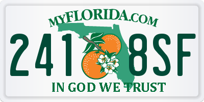 FL license plate 2418SF