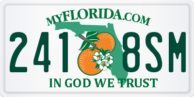 FL license plate 2418SM