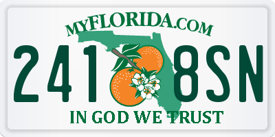 FL license plate 2418SN