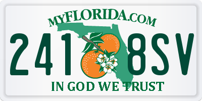 FL license plate 2418SV