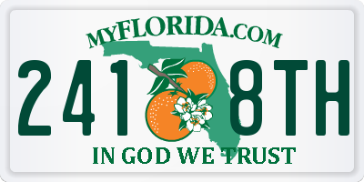 FL license plate 2418TH