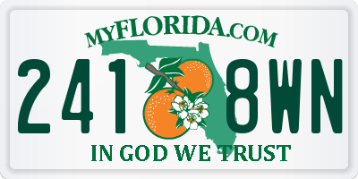 FL license plate 2418WN