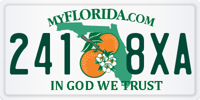 FL license plate 2418XA