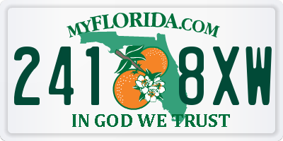 FL license plate 2418XW