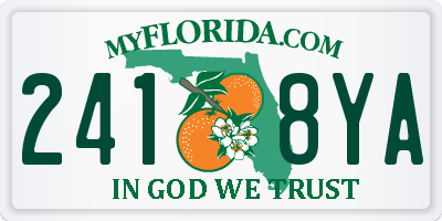 FL license plate 2418YA