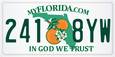 FL license plate 2418YW