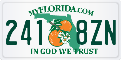 FL license plate 2418ZN