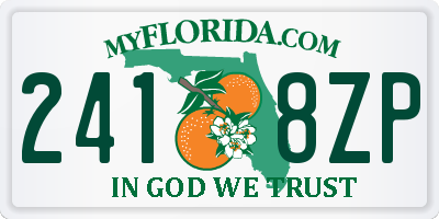 FL license plate 2418ZP