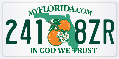 FL license plate 2418ZR