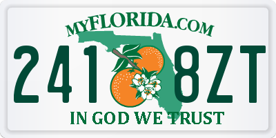 FL license plate 2418ZT