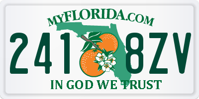 FL license plate 2418ZV