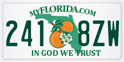 FL license plate 2418ZW