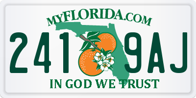 FL license plate 2419AJ