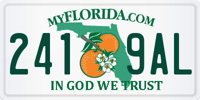 FL license plate 2419AL