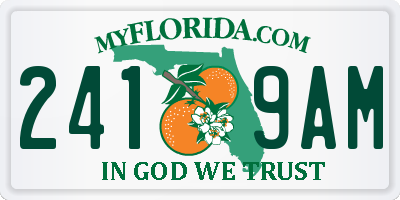 FL license plate 2419AM