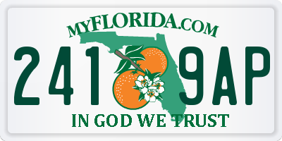 FL license plate 2419AP