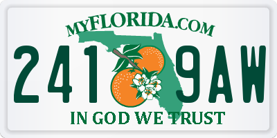 FL license plate 2419AW