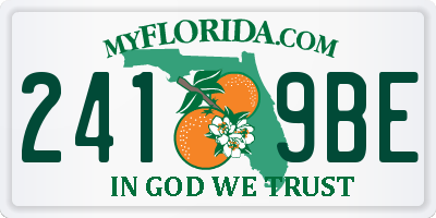 FL license plate 2419BE