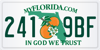 FL license plate 2419BF