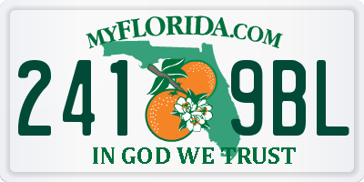 FL license plate 2419BL