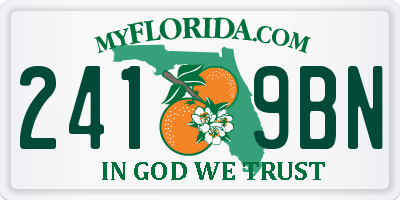FL license plate 2419BN