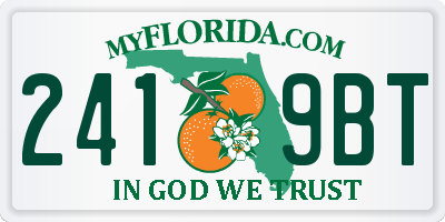 FL license plate 2419BT