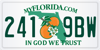 FL license plate 2419BW