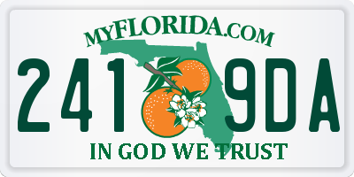 FL license plate 2419DA
