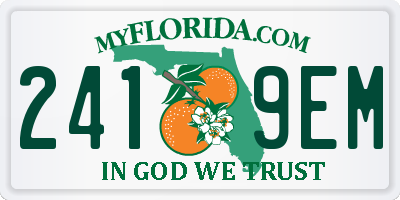 FL license plate 2419EM