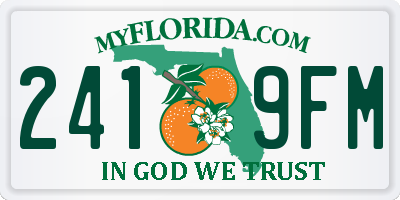 FL license plate 2419FM