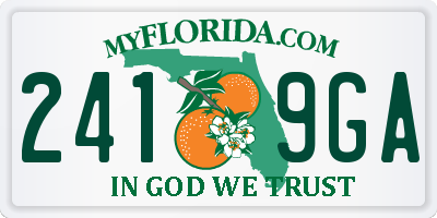 FL license plate 2419GA