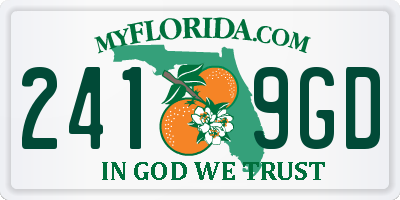 FL license plate 2419GD