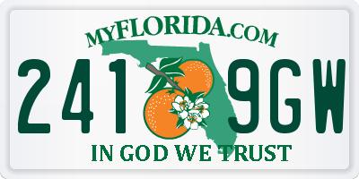 FL license plate 2419GW
