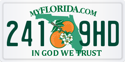 FL license plate 2419HD