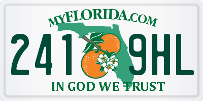 FL license plate 2419HL