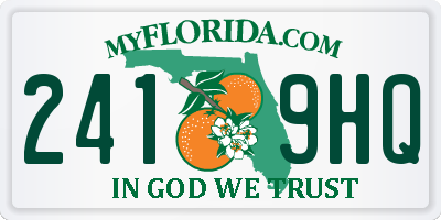 FL license plate 2419HQ