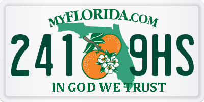 FL license plate 2419HS