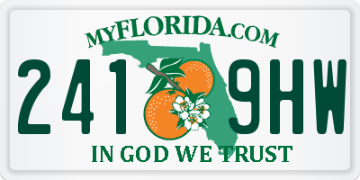 FL license plate 2419HW