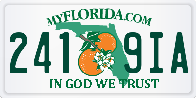 FL license plate 2419IA