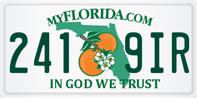 FL license plate 2419IR