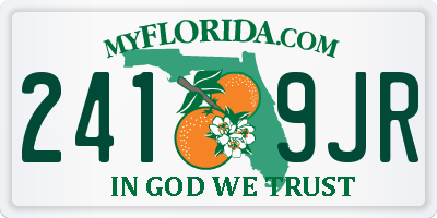 FL license plate 2419JR