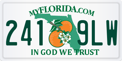 FL license plate 2419LW