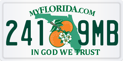 FL license plate 2419MB