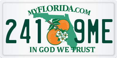 FL license plate 2419ME